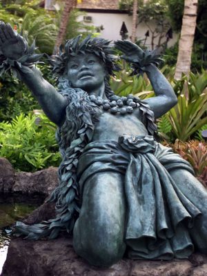 Hilton Hawaiian Village, twice life size bronze sculpture