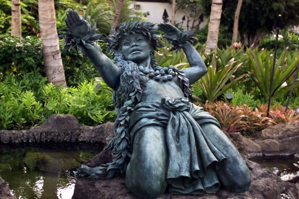 Hilton Hawaiian Village, twice life size bronze sculpture
