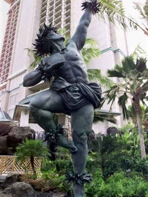 Hilton Hawaiian Village,  twice life size bronze sculpture