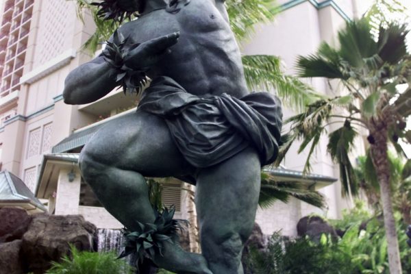 Hilton Hawaiian Village,  twice life size bronze sculpture
